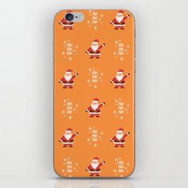 Hohoho Cute Christmas Santa Claus Orange Print Pattern iPhone Skin