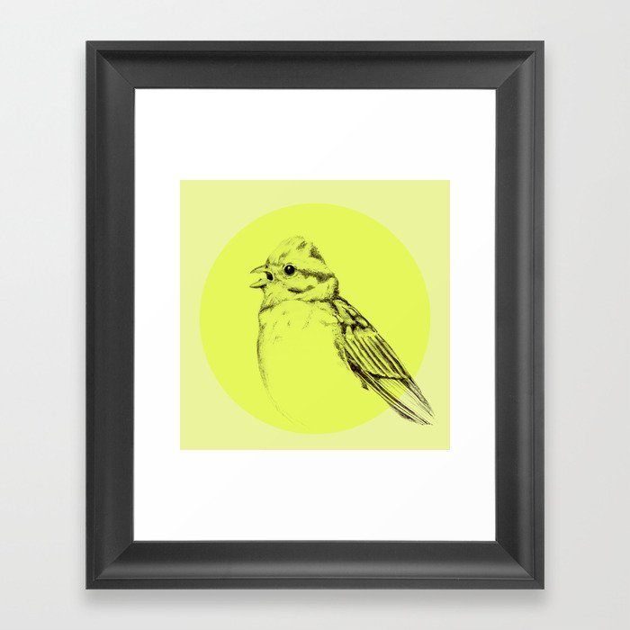 Yellowhammer - Yellow Bird Drawing Framed Art Print
