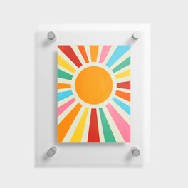 Retro Sunrise: Rainbow Edition Floating Acrylic Print