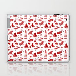 Red Summer Beach Elements Pattern Laptop Skin