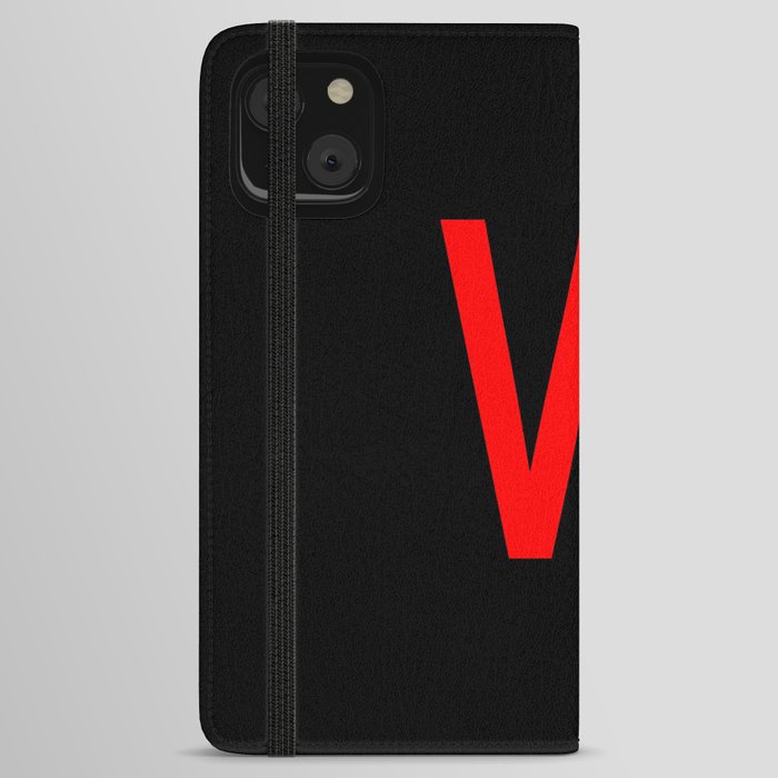 LETTER W (RED-BLACK) iPhone Wallet Case