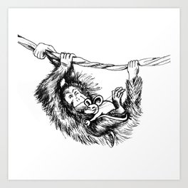 Best friends mouse monkey Art Print | Cuteart, Bff, Adorable, Sweetness, Monkeys, Illustratie, Mouse, Penart, Chilling, Bestfriends 