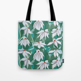 White Orchid Blooms Tote Bag