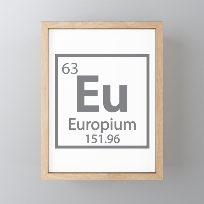 Europium - European Science Periodic Table Framed Mini Art Print