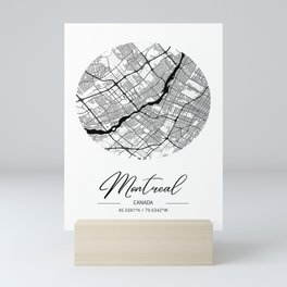 Montreal map coordinates Mini Art Print