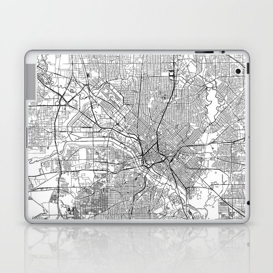 Dallas White Map Laptop & iPad Skin