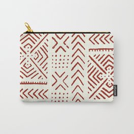 Line Mud Cloth // Ivory & Burgundy Carry-All Pouch