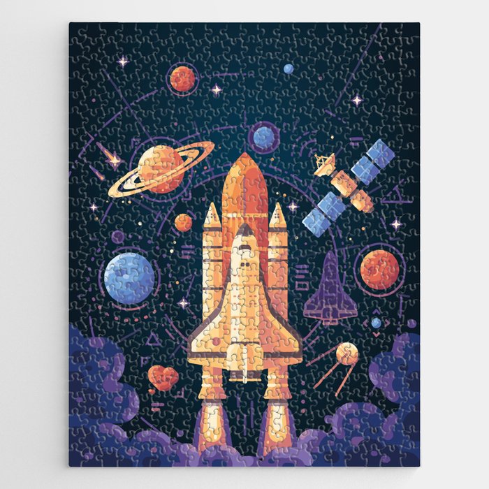 Space Rocket in Solar System Jigsaw Puzzle