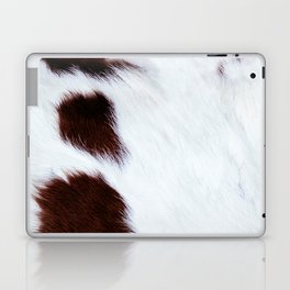 White Cowhide with Brown Spots Laptop Skin