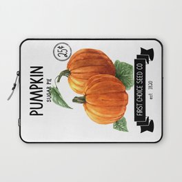 Vintage Pumpkin Seed Label - Black Laptop Sleeve