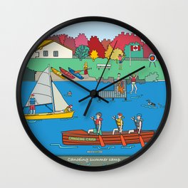 Canoeing Summer Camp Wall Clock | Landscape, Sports, Children, Nature 