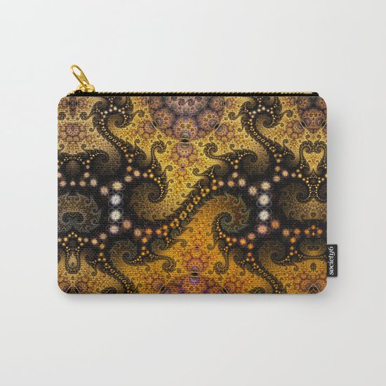 Golden dragon spirals and circles, fractal art Carry-All Pouch