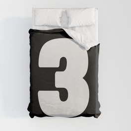 3 (White & Black Number) Duvet Cover