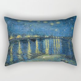 Starry Night Over The Rhone Painting Rectangular Pillow