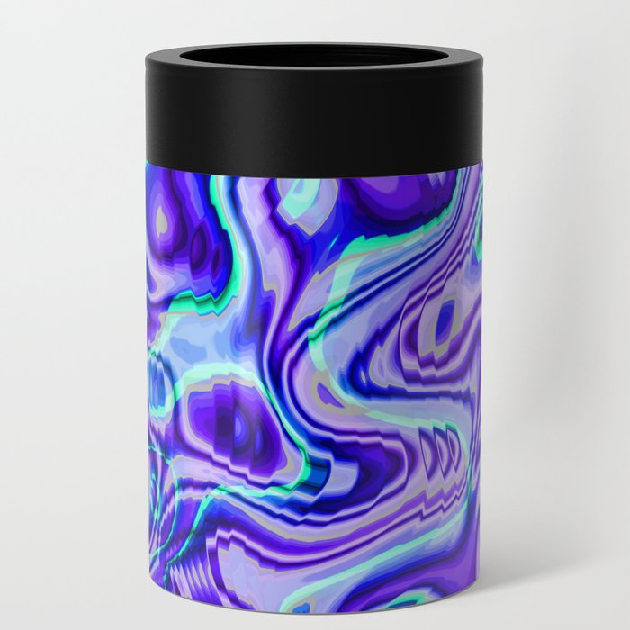 Funky blue liquid shapes Can Cooler