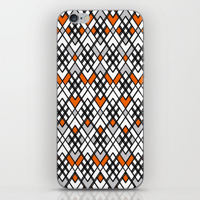 Abstract geometric pattern - orange and gray. iPhone Skin