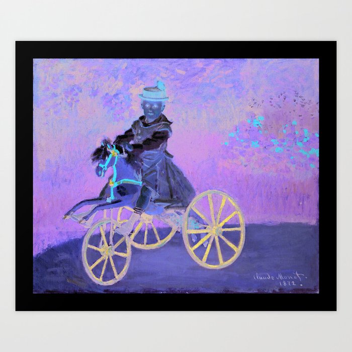 Jean Monet on his Hobby Horse_Claude Monet  French impressionist painter (1840-1926) Art Print