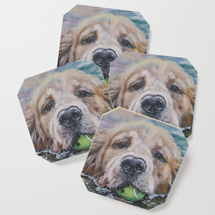 Golden Retriever Dog Portrait Painting By L A Shepard Fine Art