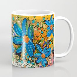 Flower Power Vibrant Blue Daisies Mug