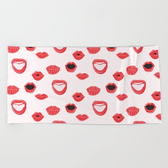 Pretty Lips Pattern Beach Towel