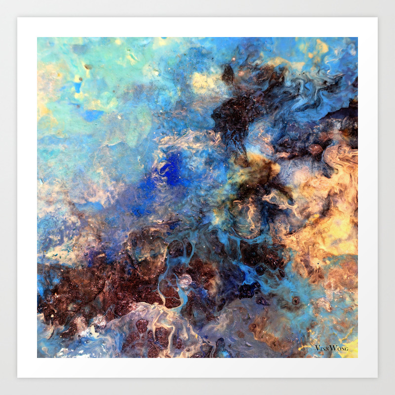 Pacific Lagoon Original Abstract Art By Vinn Wong Art Print By