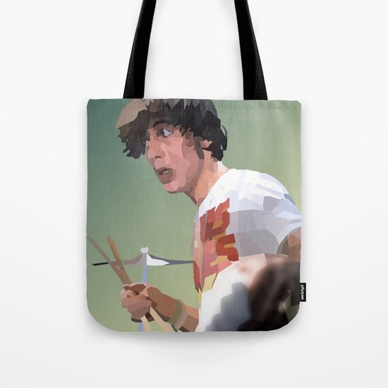 Low Polygon Portrait of Keith Moon Tote Bag