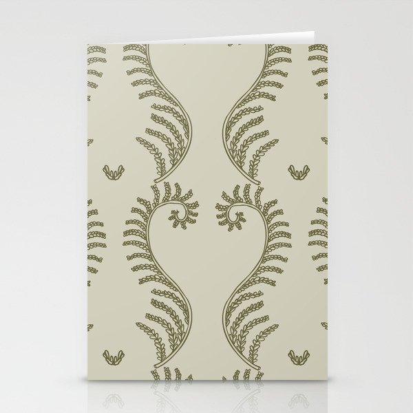 Retro botanical fern frond pattern 4 Stationery Cards