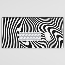 Optical Illusion Op Art Black And White Desk Mat