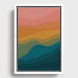 Desert Mountains In Color Framed Canvas