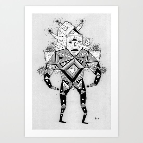 birdhouse head Art Print