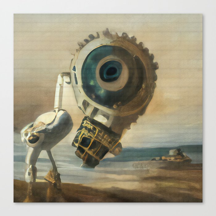 Robot seagull AI painting Canvas Print