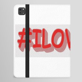 Cute Expression Design "#ILOVEUSA". Buy Now iPad Folio Case