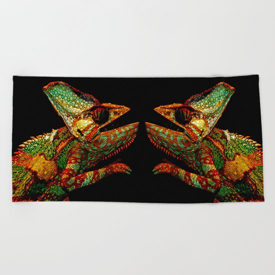 KARMA CHAMELEON Beach Towel