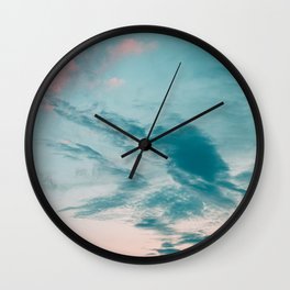 A Sweet Sky | Pink and Blue | Clouds | Nature Photography Wall Clock