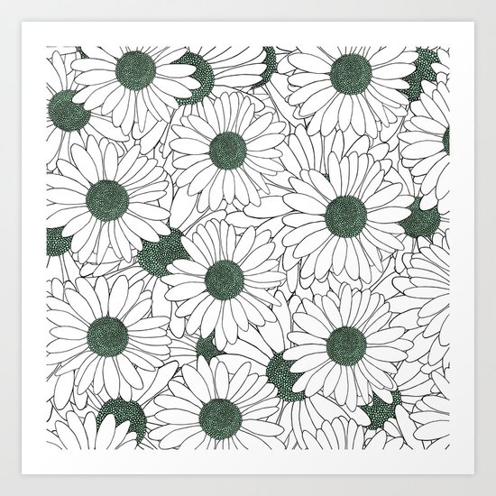 Daisy Mint Art Print