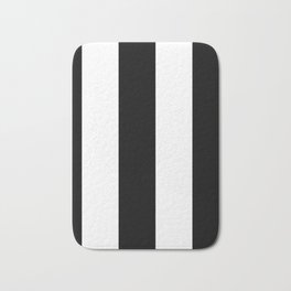 5th Avenue Stripe No. 2 in Black and White Onyx Bath Mat | Cabanastripe, Black and White, Preppy, Striped, Glam, Largestripes, Scary, Bigstripes, Genderneutral, Classic 