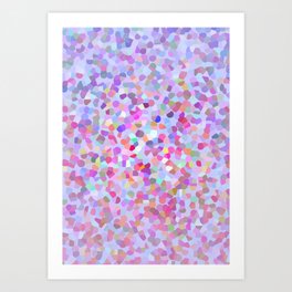 Periwinkle Light Pink Gradient with Medium Sized Crystals Art Print