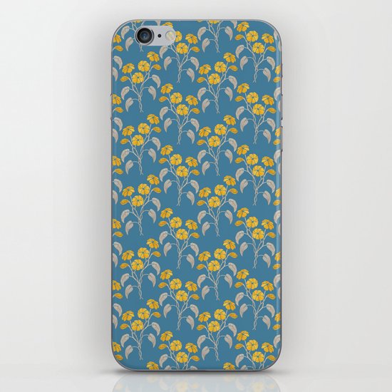 Flowers Blue Pattern iPhone & iPod Skin