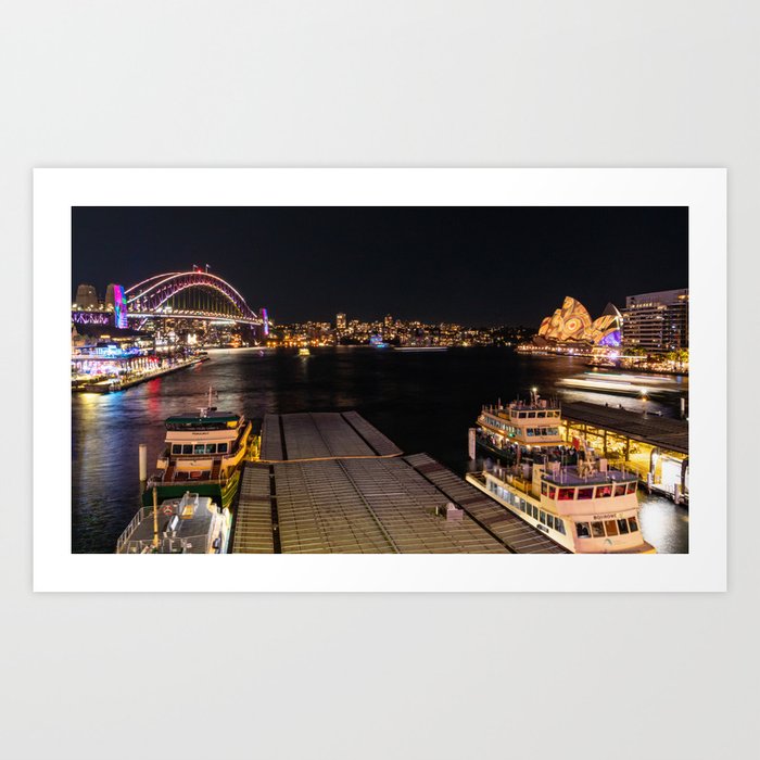 Sydney Harbour at Night Art Print