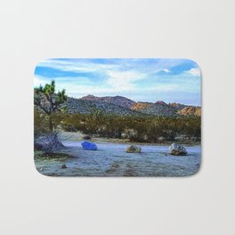 Tres Las Rocas in Joshua Tree Bath Mat | Palmsprings, Landscape, Joshuatree, Summer, Coachella, Photo, Wanderlust, Desert 