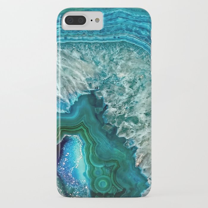 aqua turquoise agate mineral gem stone - beautiful backdrop iphone case