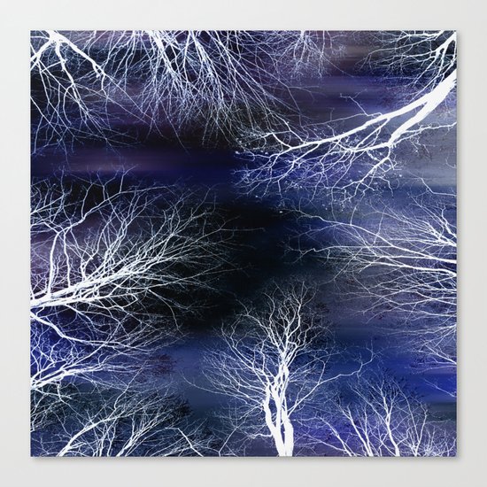 Abstract Midnight Trees Canvas Print