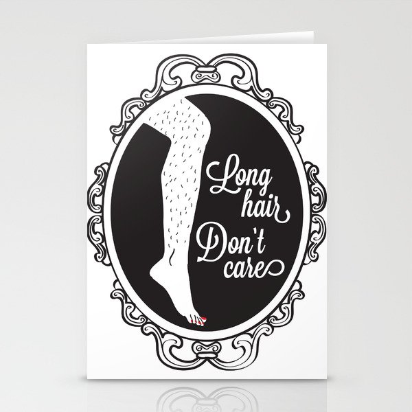 Long Hair Don't Care Stationery Cards