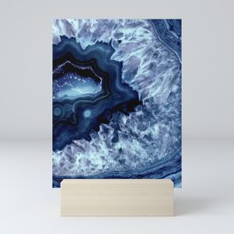 Dark Teal Quartz Crystal Mini Art Print