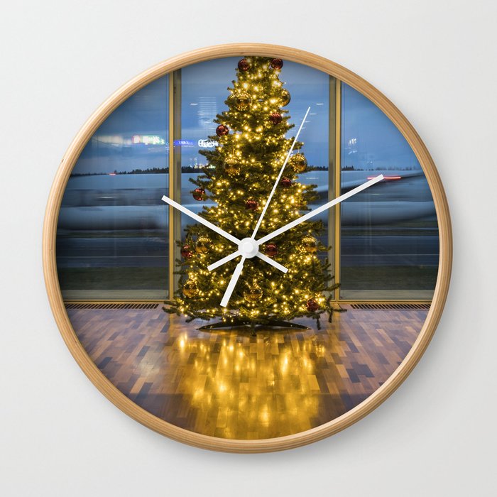 Airport Christmas Wall Clock