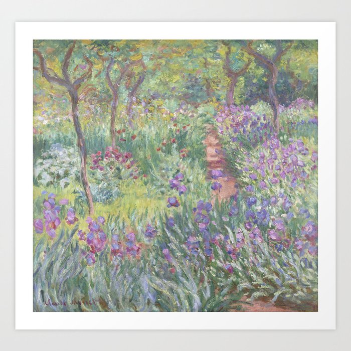Garden in Giverny by Claude Monet Art Print