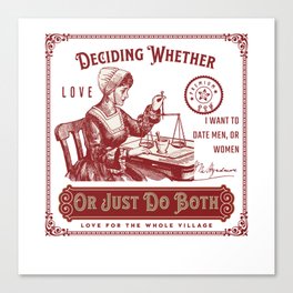 Deciding Whether I Want To Date Men or Women Red Canvas Print
