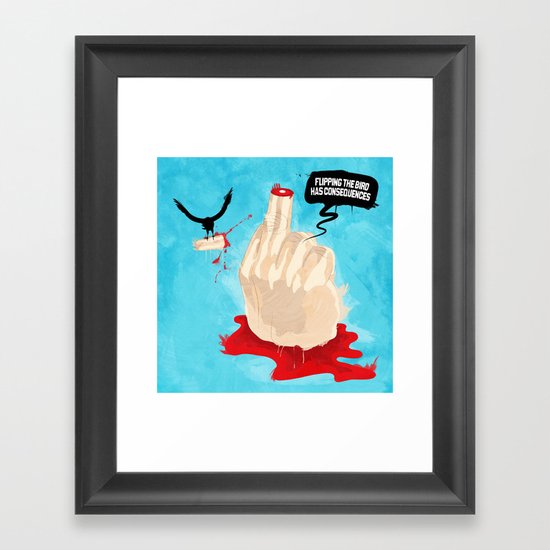 Flipping the Bird Framed Art Print