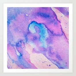 Purple splatter Art Print
