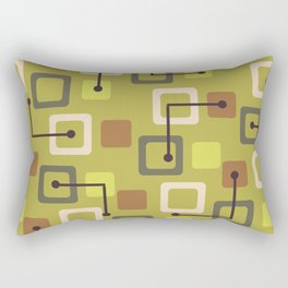 Midcentury 1950s Tiles & Squares Chartreuse Rectangular Pillow
